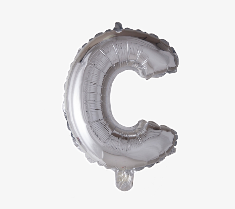 Foilballoon C , 40'' - Folie Ballon Letter C Zilver 102cm Leeg, transparent png download