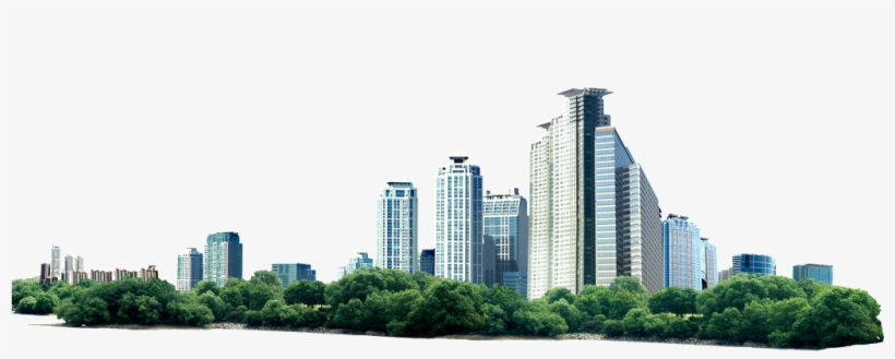 Edificios Urbanos En Green Forest - The Architecture Of The City, transparent png download