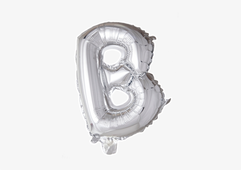 Bokstavsballong Silver B - Folieballong, Silver, 41 Cm Bokstav B, transparent png download