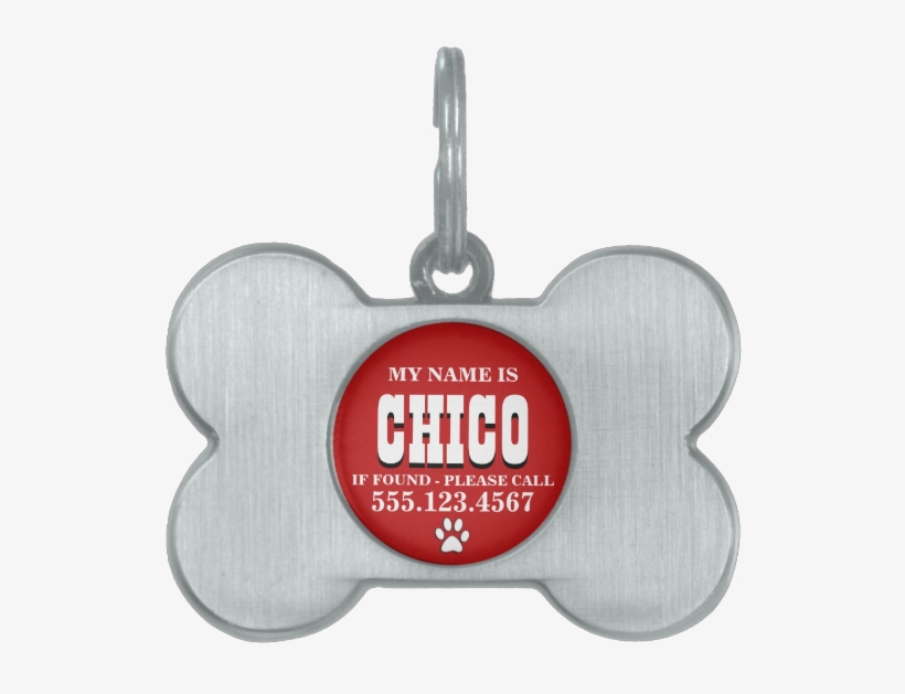 Paw Prints Red Personalized Pet Name Tag - Baseball Und Handschuh Tiermarke, transparent png download