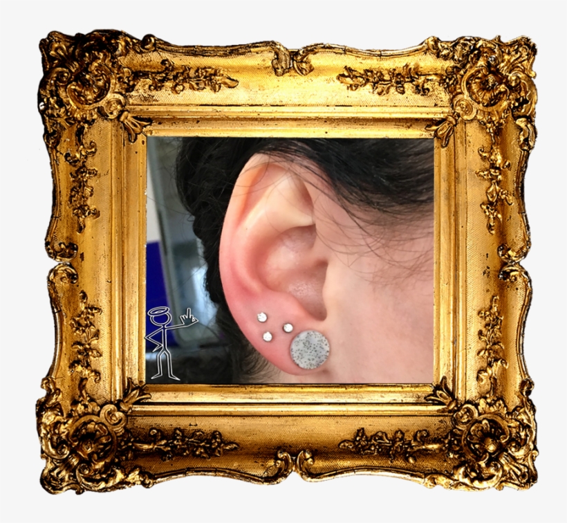 Triangle Lobe Piercing - Png Photo Frame Free, transparent png download