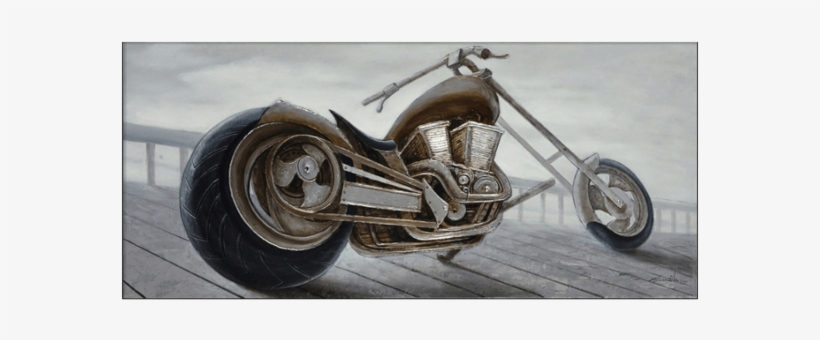 3d Chopper Motorcycle Profile Framed Canvas - Motorcycle, transparent png download