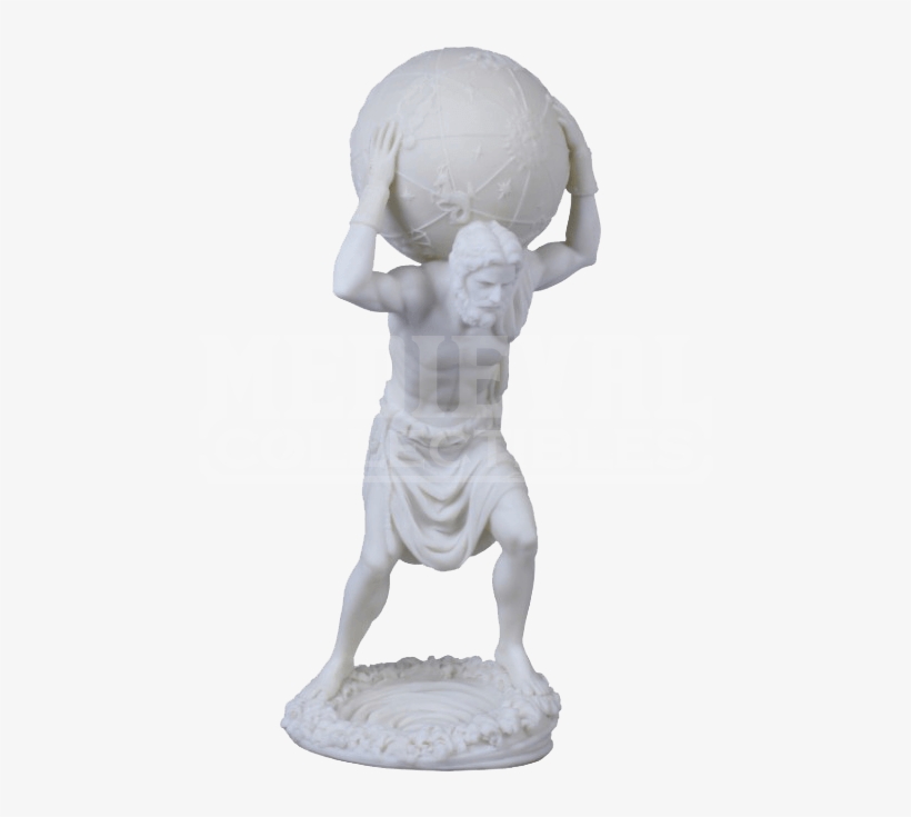 Atlas Statue - White Marble Look Atlas Holding The Heavens Statue, transparent png download