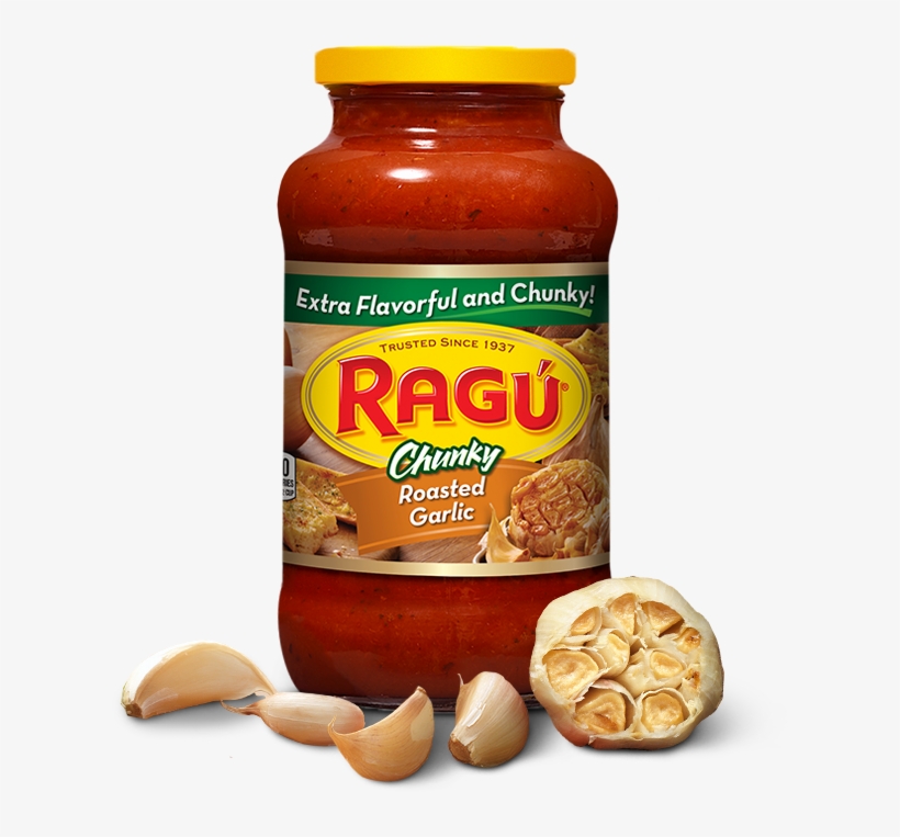 Roasted Garlic Sauce - Ragu Chunky Garlic, transparent png download