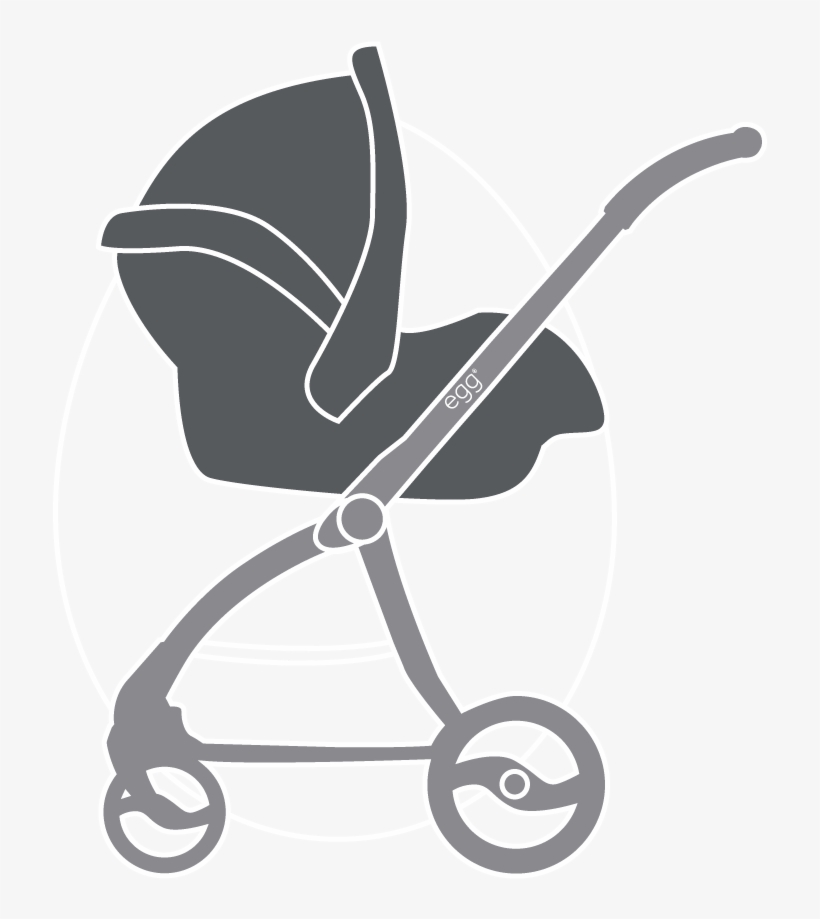 The New Egg® Stroller From Babystyle Graphic Freeuse - Egg Tandem In Gotham Black With Black Frame, transparent png download