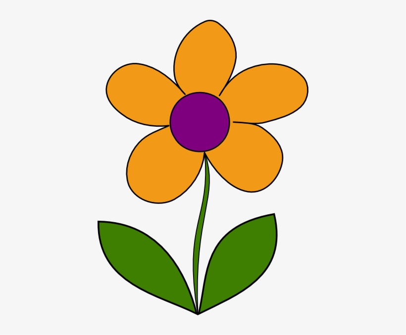 Orange Flower At Clker - Yellow Flowers Clip Art, transparent png download