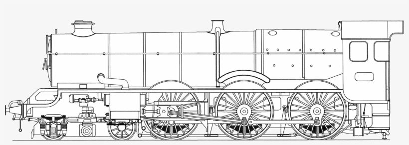 Autocad Drawing Of A Great Western King - Steam Locomotive, transparent png download