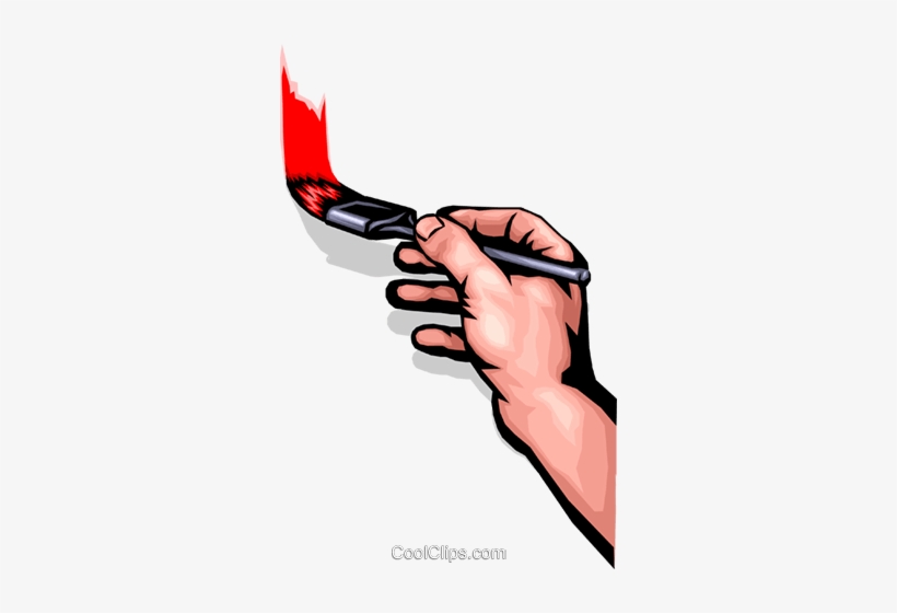 Hand With A Paintbrush Royalty Free Vector Clip Art - Hand With Paintbrush, transparent png download