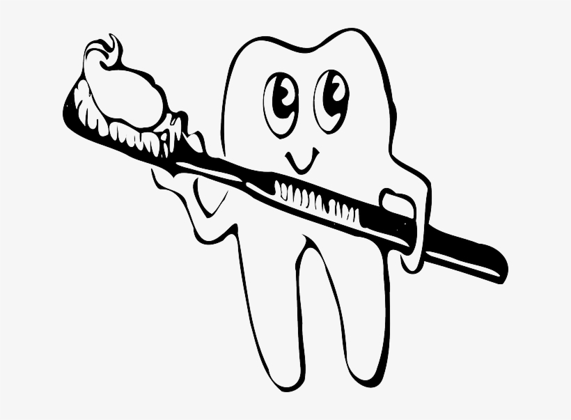 Brush Teeth Black And White, transparent png download