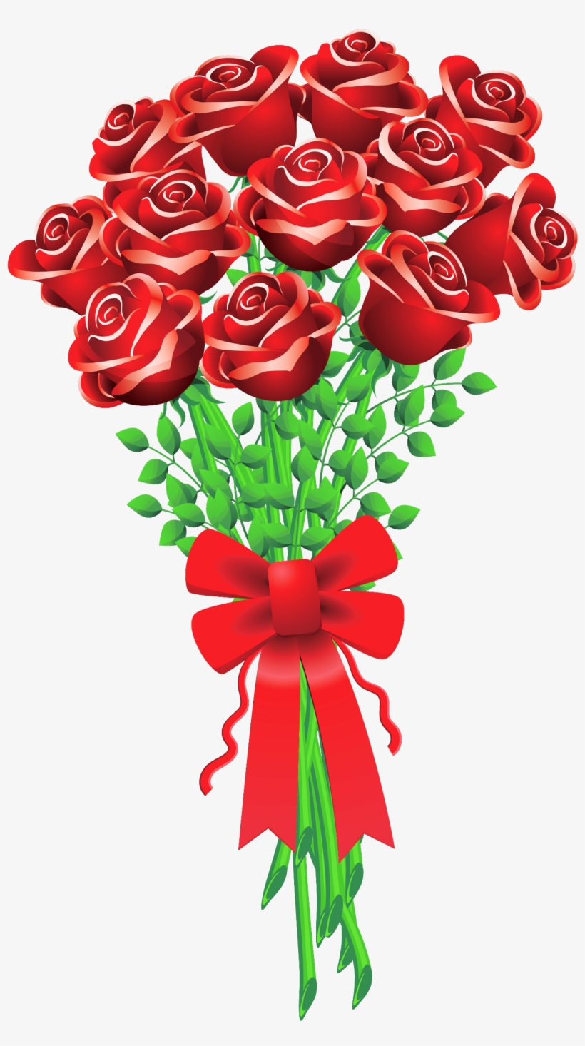 Bouquet Roses Clipart - Bouquet Of Roses Clipart, transparent png download