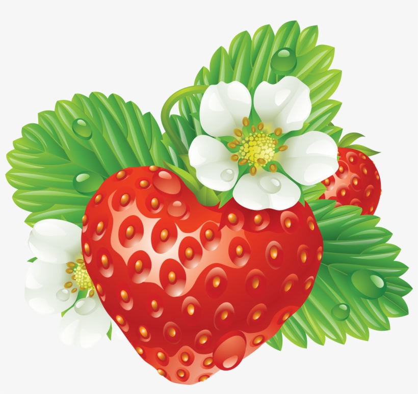 Strawberry Heart-shaped Png Image - Straberry Heart Square Car Magnet 3" X 3", transparent png download