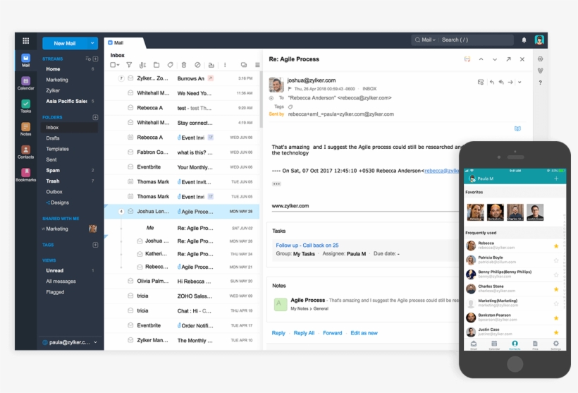 Take Control Of Your Inbox - Zoho Mail, transparent png download