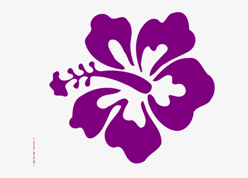 Purple Hawaiian Flowers Clip Art - Hibiscus Clip Art, transparent png download