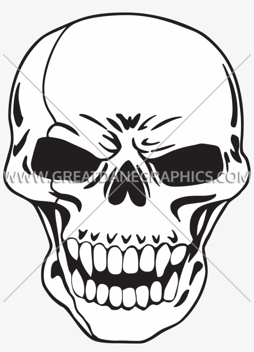 Chrome Skull - Drawing, transparent png download