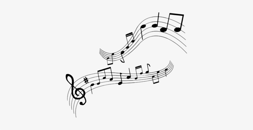 Silhouette, Musical, Note, Clef, Bass - Notas Musicales Png, transparent png download