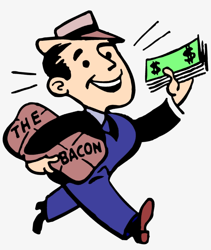 Cartoon Man With Suit And Cash - Bring Home The Bacon Clipart, transparent png download