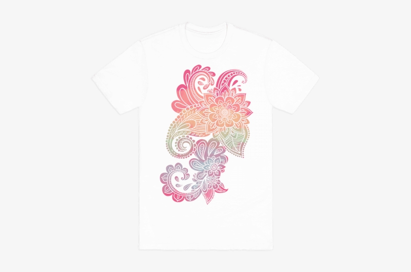 Rainbow Lotus Henna Inspiration Mens T-shirt - Party Puns, transparent png download