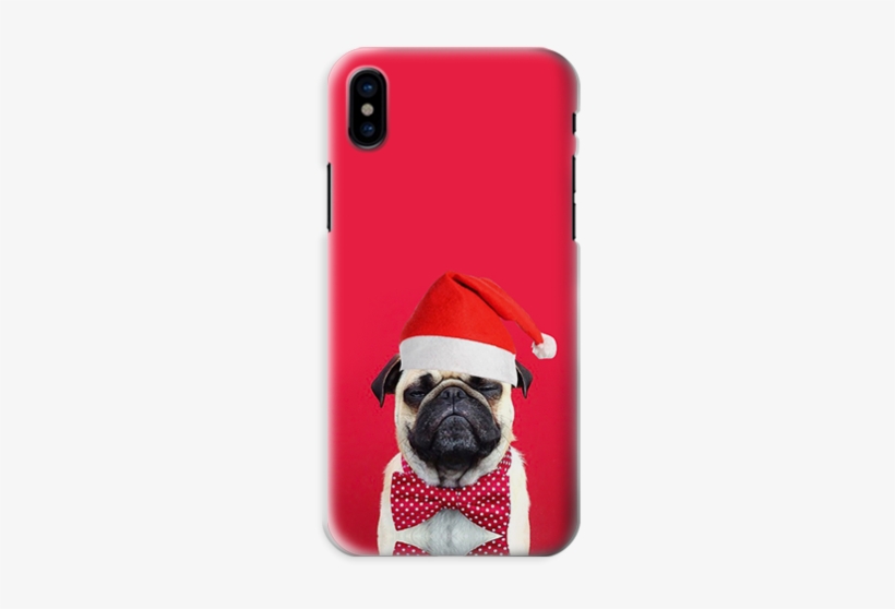 Funda Para Celular Merry Christmas - Pug Red, transparent png download