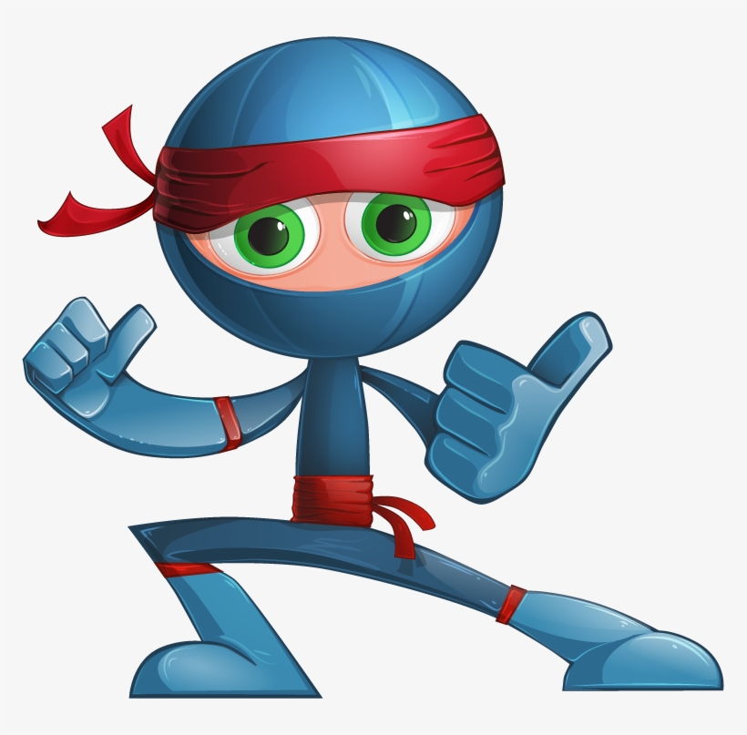 Cartoon Blue Ninja, transparent png download