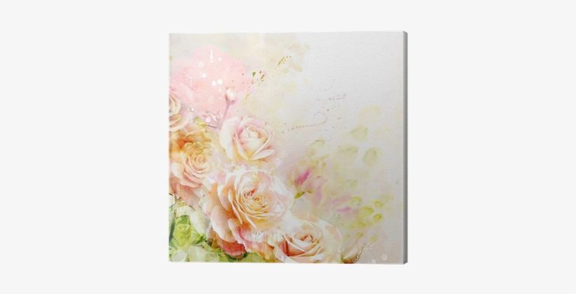Cafepress Watercolor Roses Tile Coaster, transparent png download