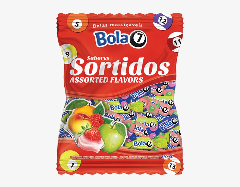 Bala Mastigavel Bola 7 Sortida Comercial Marinho Taquarituba - Bala Riclan Bola 7, transparent png download