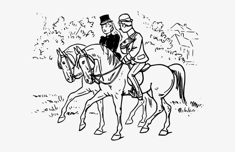 How To Set Use Couple Riding Horses Svg Vector, transparent png download