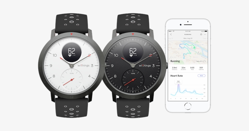 Withings Introduces The Steel Hr Sport Hybrid Smartwatch - Withings Steel Hr Sport, transparent png download