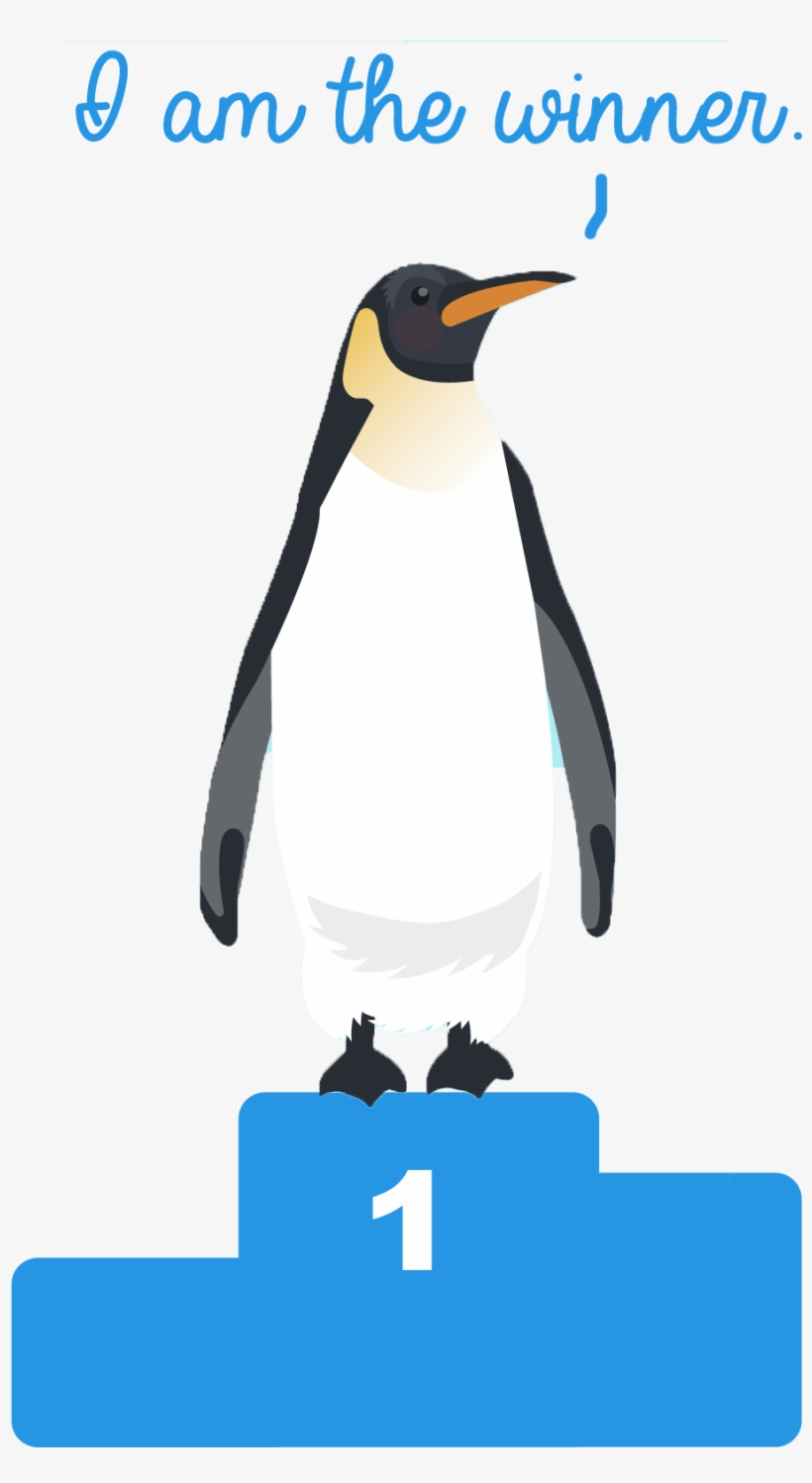 Emperor Penguins Win - Hampton Art Cam & Chloe Mounted Stamp 2.5"x2.5"-under, transparent png download