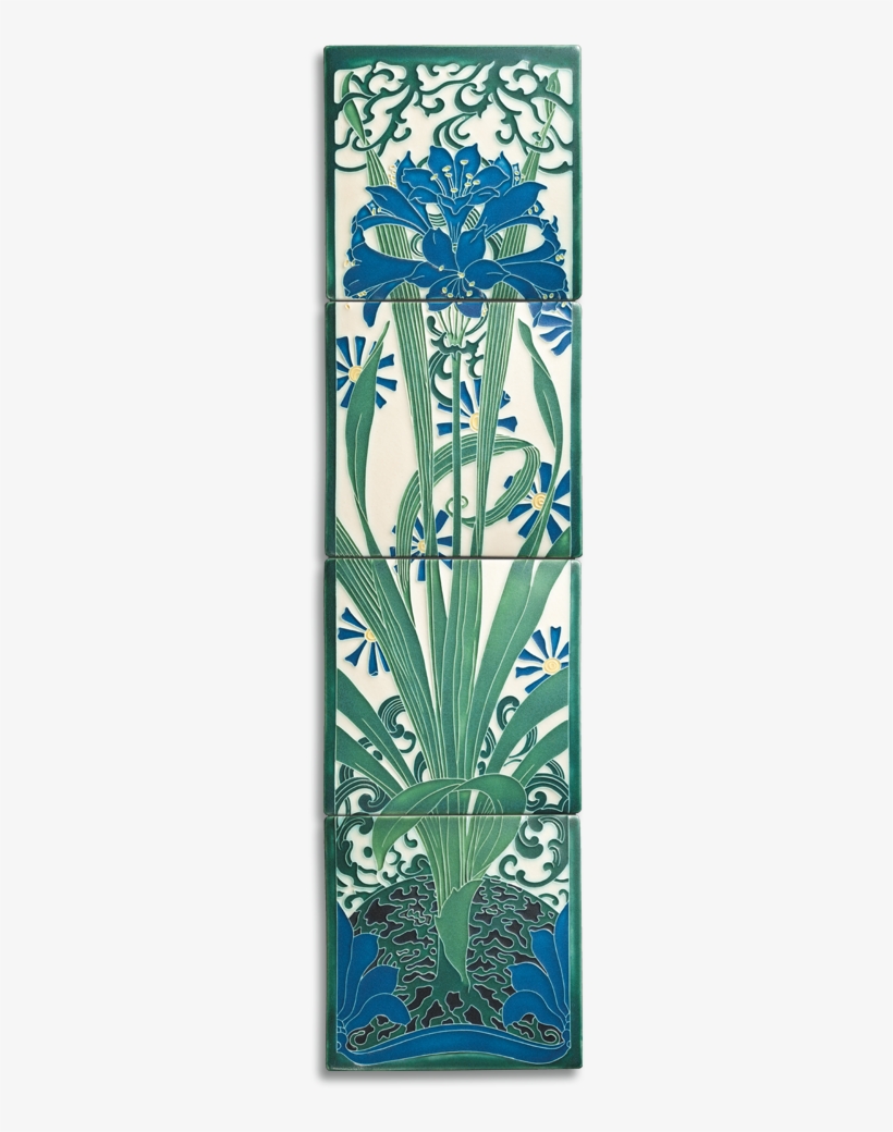Amaryllis Mural, China Blue - Home Door, transparent png download