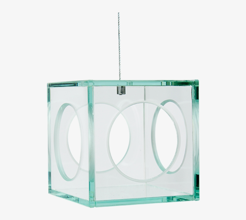 Gold Leaf Design Hanging Glass Cube - Garden, transparent png download