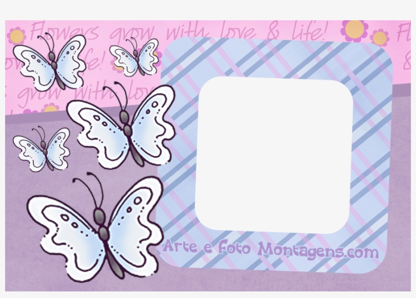 Montagem Para Fotos - Moldura De Borboleta Em Png, transparent png download