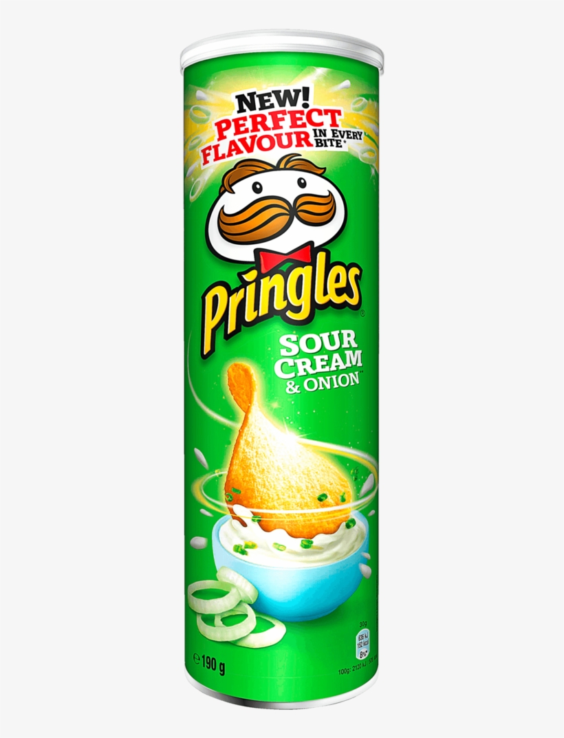 Pringles Chips Sour Cream & Onion 190g - Pringles Sour Cream Onion, transparent png download