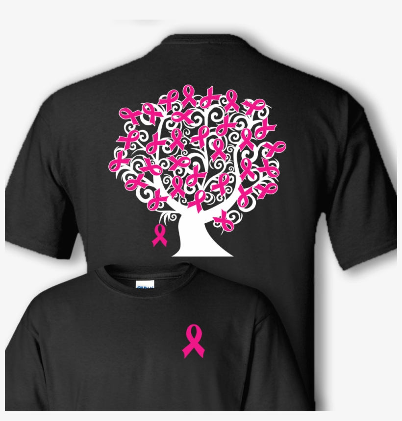 Ribbon Tree Black T-shirt - Awareness Ribbon, transparent png download