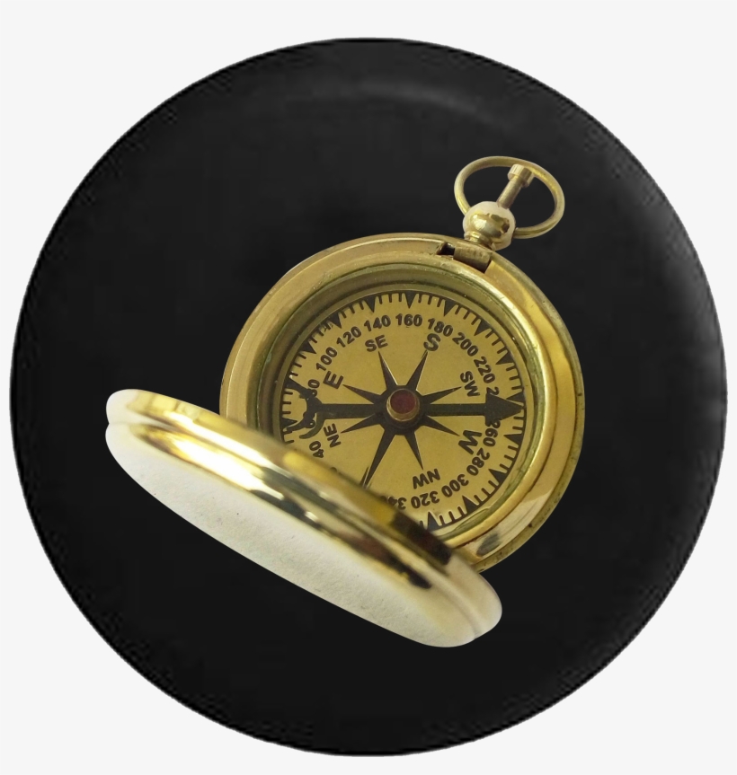 Gold Pocket Compass Nautical Hiking Outdoors Jeep Camper - Full Color Grand Canyon River Valley Rv Camper Jeep, transparent png download