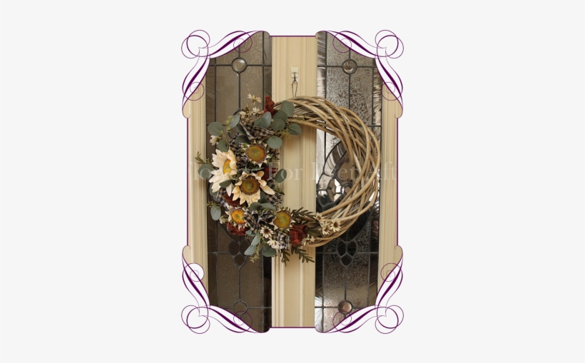 Autumn / Fall Sunflower Wreath - Flowers For Ever After, transparent png download