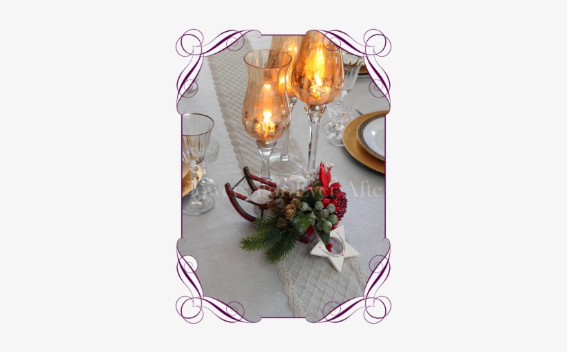 Australian Native Christmas Sleigh Table Arrangement - Centrepiece, transparent png download