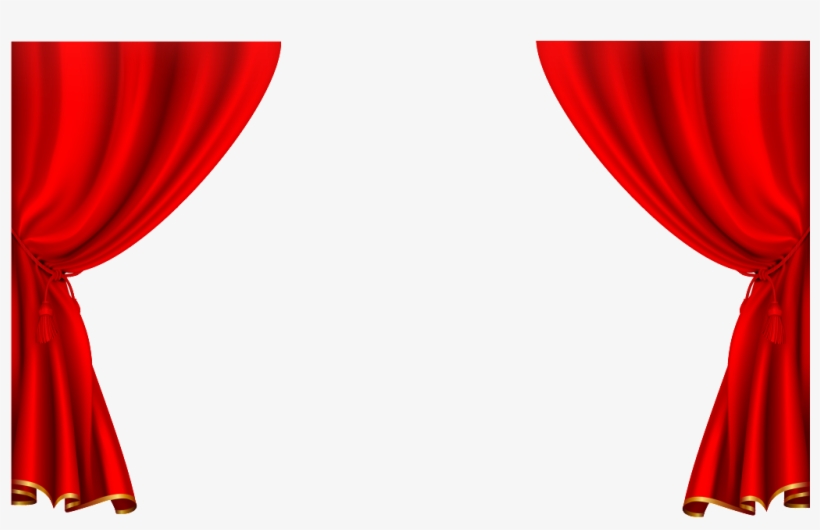 Red Festive Stage Curtain Decoration Vector Transparent