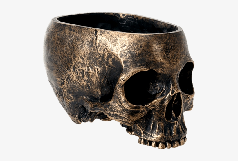 Worn Gold Skull Bowl - Skull Bowl, transparent png download