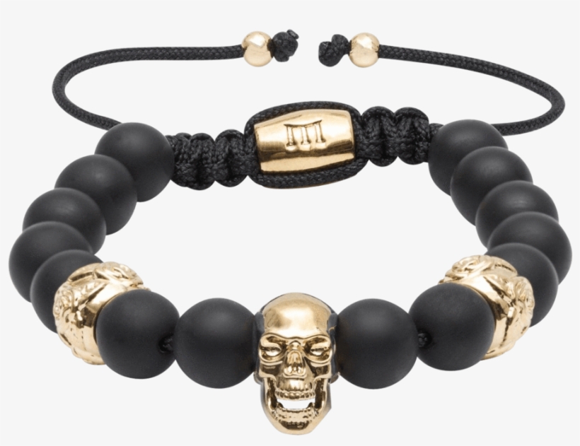 Gold Skull - Matte Black - Bracelet, transparent png download
