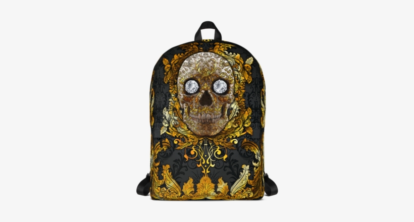 Gold Skull Baroque Backpack - Backpack, transparent png download