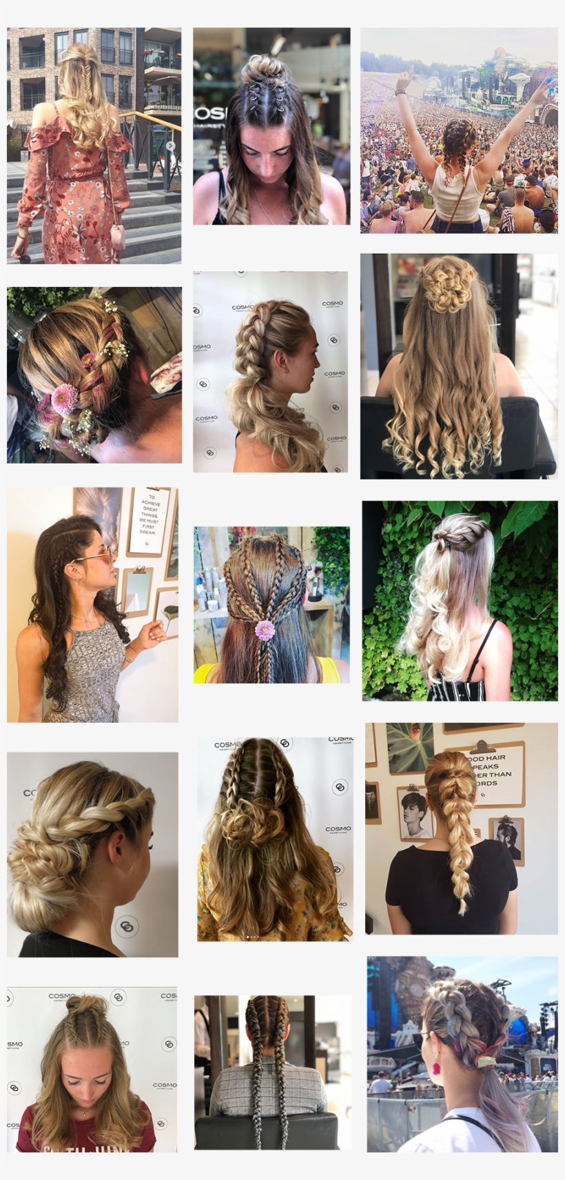 De Mooiste Festival Braids Voor Dit Seizoen Cosmo Hairstyling - Collage, transparent png download