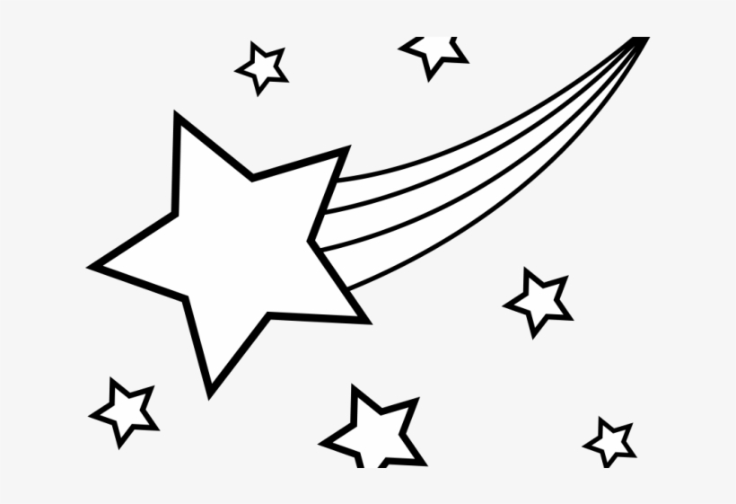Drawn Shooting Star Colorfull - Black And White Shooting Star, transparent png download