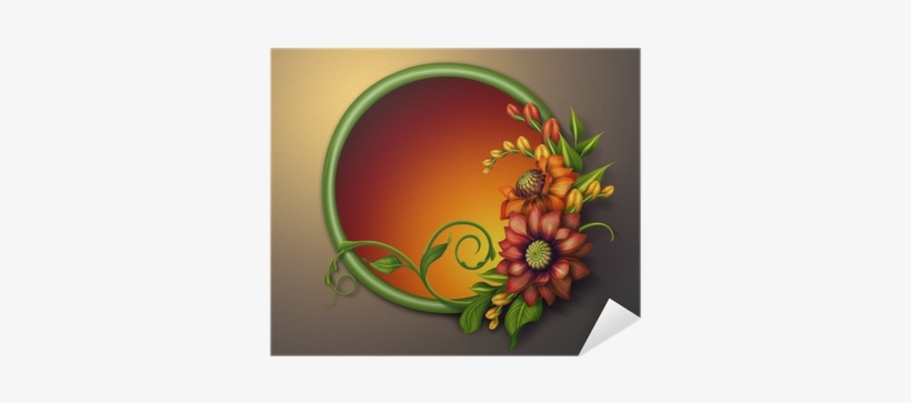Autumn Flowers Arrangement, Round Floral Banner Illustration - Photography, transparent png download