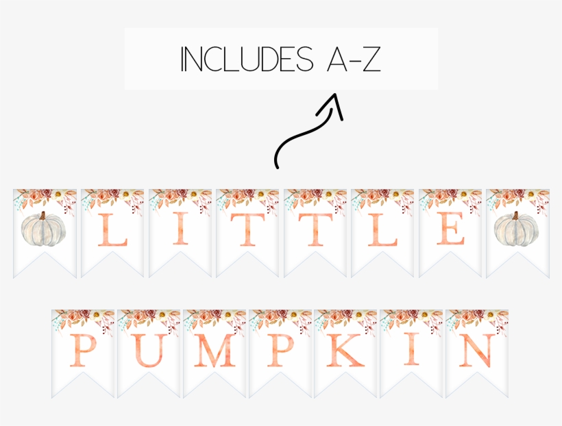 Fall Pumpkin Blue And Orange Floral Baby Shower Banner - Pumpkin, transparent png download