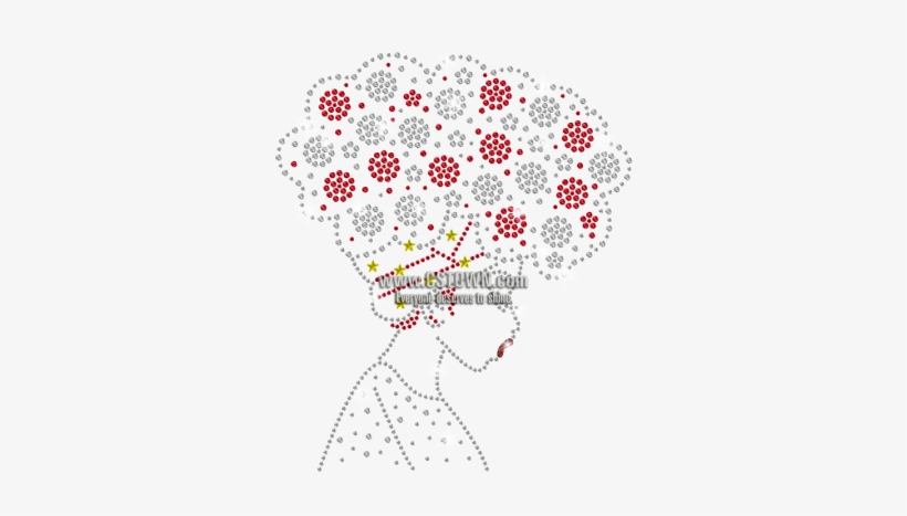 Magic Show Bling Lady Glitter Iron On Rhinestone Transfer - Doodle, transparent png download