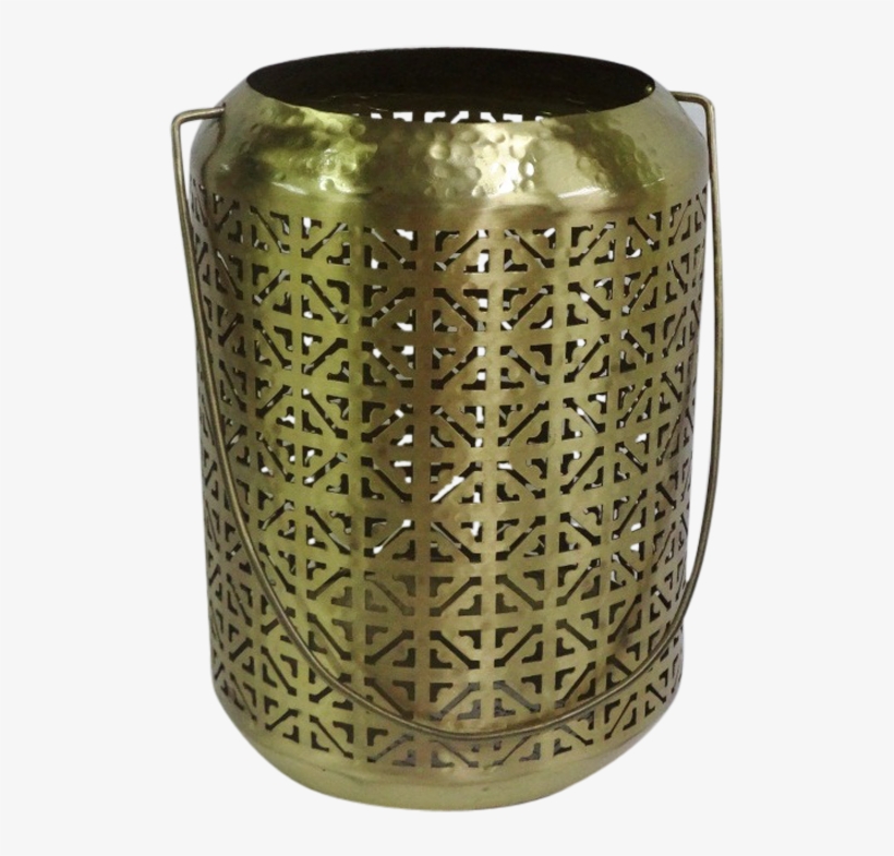 Hanging Lantern Brass - Small Brass Perforated Hanging Lantern By Bidkhome, transparent png download
