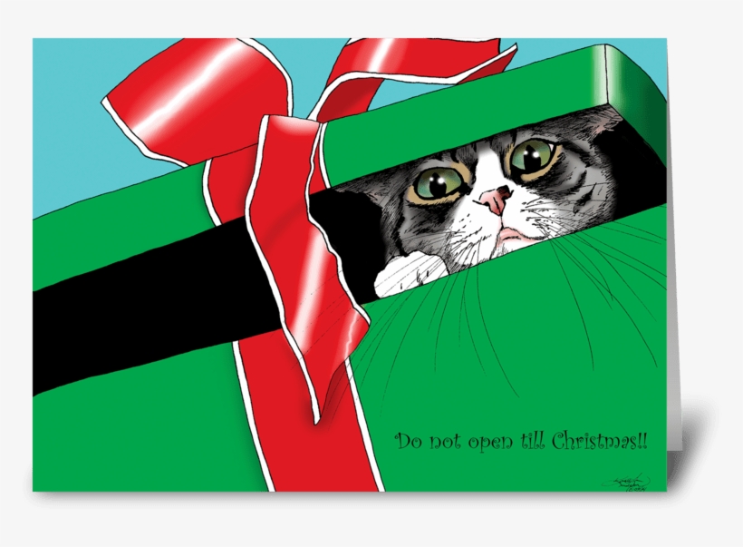 Do Not Open Till Christmas Greeting Card - Öffnen Sie Nicht Sich Bis Weihnachten Karte, transparent png download