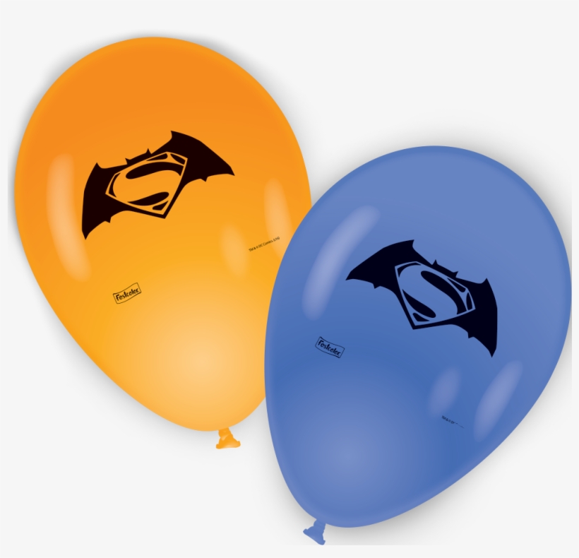 Balões De Látex Batman Vs Superman 25 Unidades Festcolor - Balloon, transparent png download