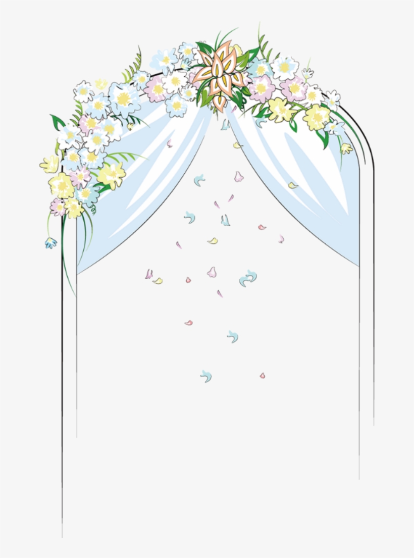 Ftestickers Clipart Curtains Flowers Weddingarch - Wedding, transparent png download