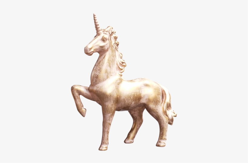 Faceted Unicorn Pink Gold Med 31cm - Statue, transparent png download